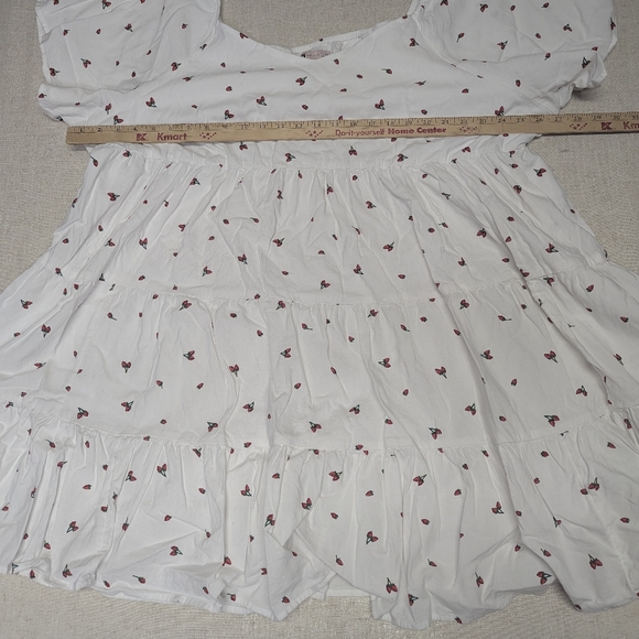 SO 🍓 Strawberry Tiered MIDI Dress - Plus Size 3X - Picture 10 of 13